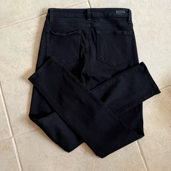 PAIGE Skyline Skinny Midrise Jeans in Black Shadow Wash - Picture 6 of 10